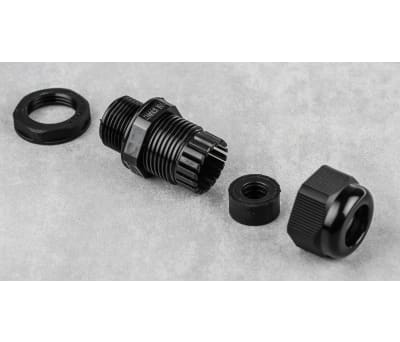 Product image for IP68 BLACK NYLON GLAND, M20, 4-9MM