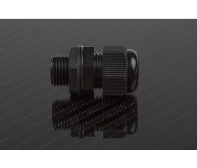 Product image for BLACK ROUND TOP IP68 CABLE GLAND,M16