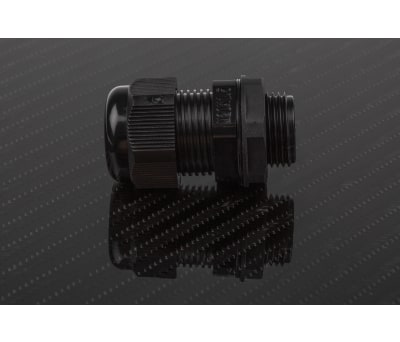 Product image for IP68 BLACK NYLON GLAND, M20, 10-14MM