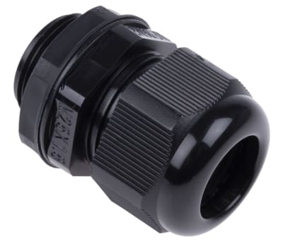 Product image for BLACK ROUNDTOP IP68 CABLE GLAND,M25