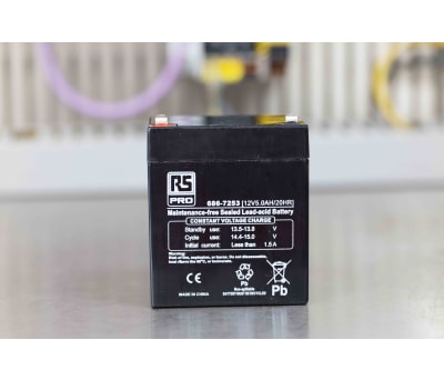 Product image for RS SEALED LEAD-ACID BATTERY 12V 5AH