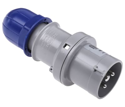 Product image for Scame IP44 Blue Cable Mount 2P+E Industrial Power Plug, Rated At 16A, 230.0 V