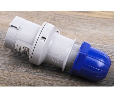 Product image for Scame IP44 Blue Cable Mount 2P+E Industrial Power Plug, Rated At 16A, 230.0 V