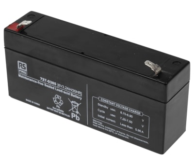 Product image for RS PRO 6V Sealed Lead Acid Battery - 3.2Ah