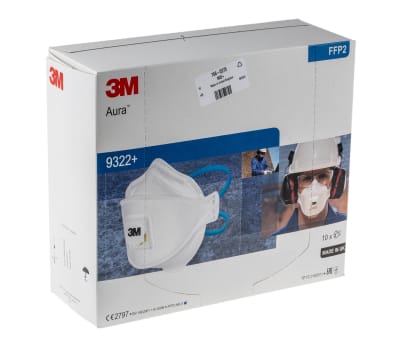 Product image for AURA 9322+ FFP2 VALVED DUST RESPIRATOR