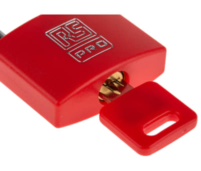 Product image for RED PLASTIC COATED BRASS PADLOCK