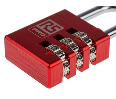 Product image for RED COMBINATION SAFETY PADLOCK 30 MM