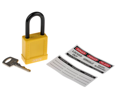 Product image for YELLOW NON CONDUCTIVE SAFETY PADLOCK,STD