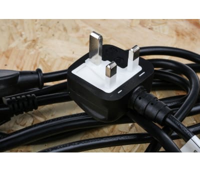 Product image for RS PRO IEC C13 x 2 Socket to GB BS1363 Plug Power Cord, 2.5m