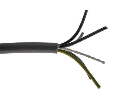 Product image for RS PRO 5 Core Unscreened YY Control Cable, 0.5 mm², Grey PVC Sheath, 50m, 20 AWG