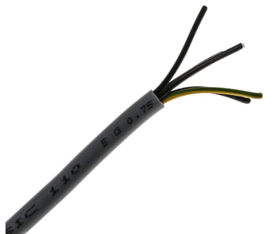 Product image for RS PRO 5 Core Unscreened YY Control Cable, 0.75 mm², Grey PVC Sheath, 50m, 18 AWG