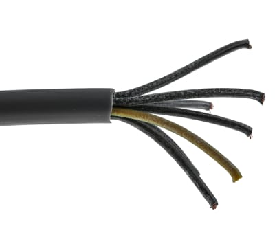 Product image for RS PRO 7 Core Unscreened YY Control Cable, 1 mm², Grey PVC Sheath, 50m, 17 AWG