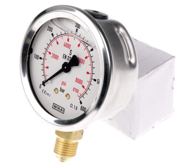 Product image for PRESSURE GAUGE,63MM DIA 0-600 BAR