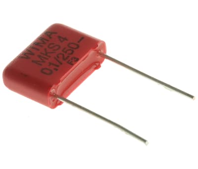 Product image for WIMA 100nF Polyester Capacitor PET 160 V ac, 250 V dc ±10%, Through Hole