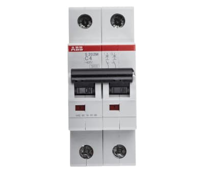 Product image for S200 MCB 4A 2 Pole Type C 10kA