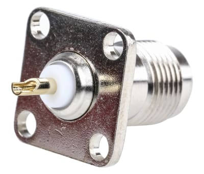 Product image for NiPt TNC sq flange bulkhead socket,50ohm