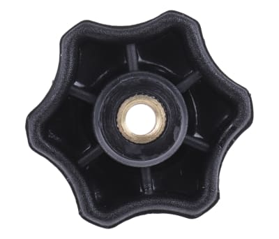 Product image for RS PRO Black Multiple Lobes Clamping Knob, M6