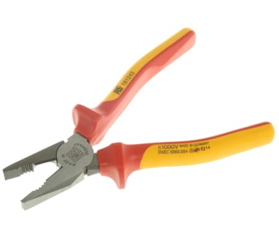 Product image for VDE combination plier with cutter 180mm