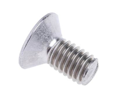 Product image for RS PRO M6 x 12mm Hex Socket Countersunk Screw Plain Stainless Steel