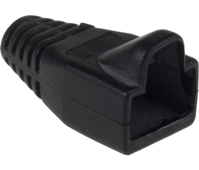 Product image for Black strain relief hood for RJ45 plug