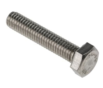 Product image for Plain Stainless Steel Hex Hex Bolt, M6 x 30mm