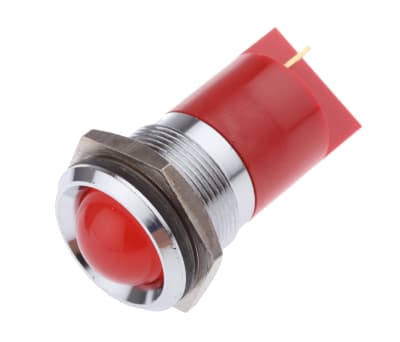 Product image for 22mm red LED bright chrome,24Vdc