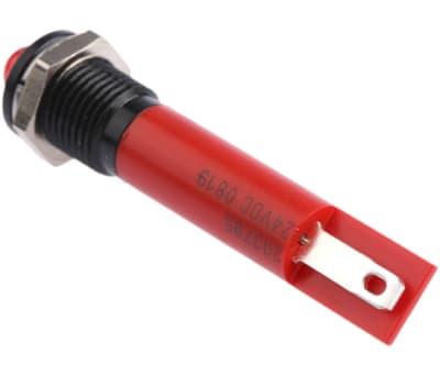 Product image for 8mm HE red LED black chr prominent,24Vdc