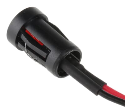 Product image for 8mm HE red LED recessed,24Vdc 50mm lead