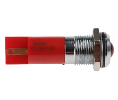 Product image for RS PRO Red Indicator, 110 V ac, 14mm Mounting Hole Size, Solder Tab Termination, IP67