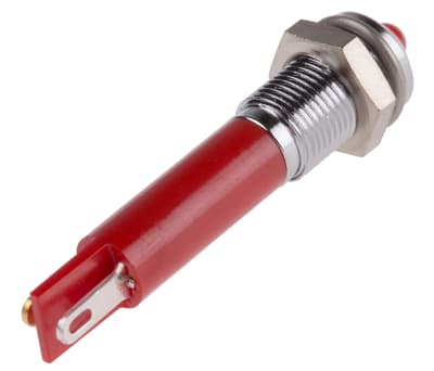 Product image for 6mm HE red LED satin chr prominent,12Vdc