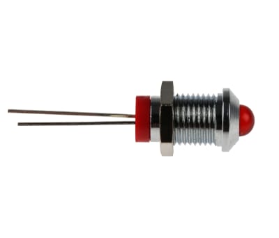 Product image for RS PRO Red Indicator, 2 V dc, 8mm Mounting Hole Size, Lead Pins Termination, IP67