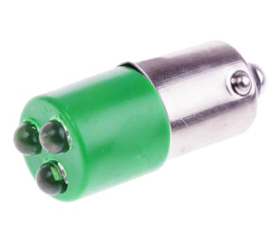 Product image for T10x25 BA9s 3 green LED cluster,230Vac