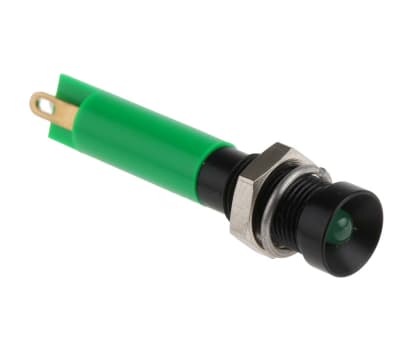 Product image for 6mm green LED black chr recessed,24Vdc