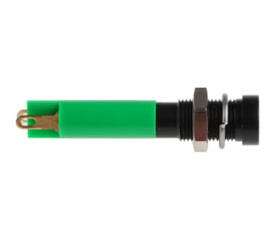 Product image for 6mm green LED black chr recessed,24Vdc