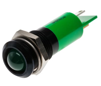 Product image for 14mm green LED panel indicator,24Vac