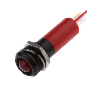 Product image for 12mm IP67 red LED black chrome,230Vac