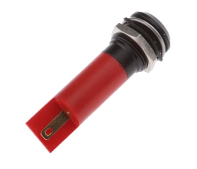 Product image for 12mm IP67 red LED black chrome,230Vac