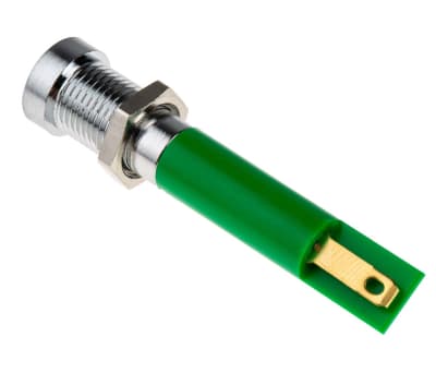 Product image for 8mm green LED satin chr recessed,24Vac