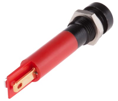 Product image for 8mm HE red LED black chr recessed,24Vac