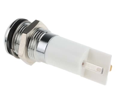 Product image for 14mm u/bright white LED satin chr,24Vdc