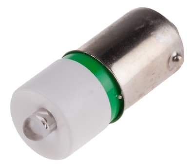 Product image for T10x25 BA9s 3 green LED cluster,24Vac/dc