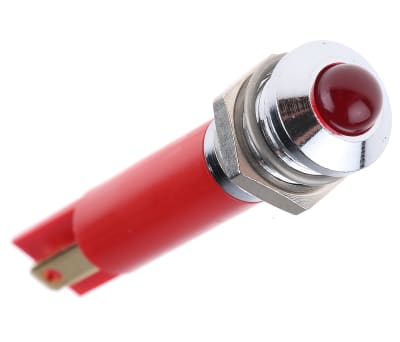 Product image for RED FLASH LED SATIN CHR PROMINENT,24VDC