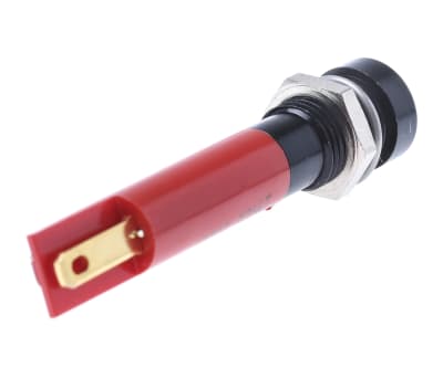 Product image for 8mm red flash LED blk chr recessed,24Vdc