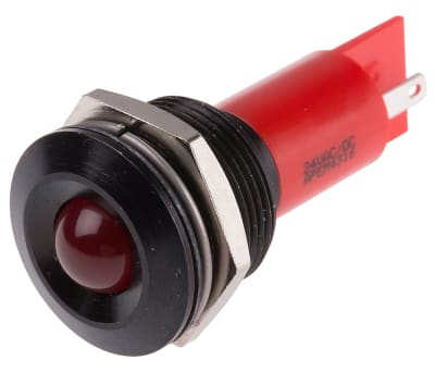 Product image for 19mm red LED black chrome,24Vac/dc