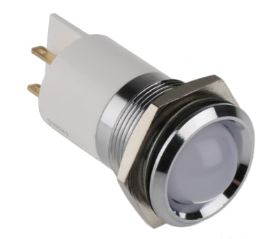 Product image for 22mm tri-colour LED bright chrome,24Vdc