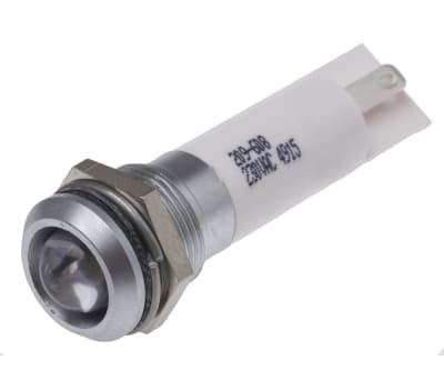 Product image for 12mm IP67 white LED matt chrome,230Vac