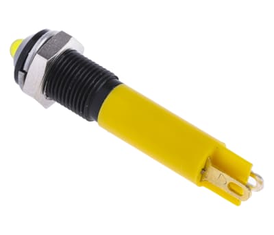 Product image for 6mm yellow LED black chr prominent,24Vdc