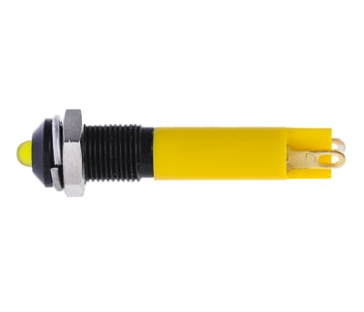 Product image for 6mm yellow LED black chr prominent,24Vdc