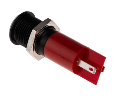 Product image for 14mm HE red LED black chrome,24Vdc