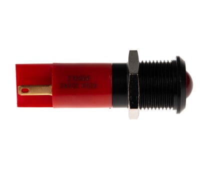 Product image for 14mm HE red LED black chrome,24Vdc